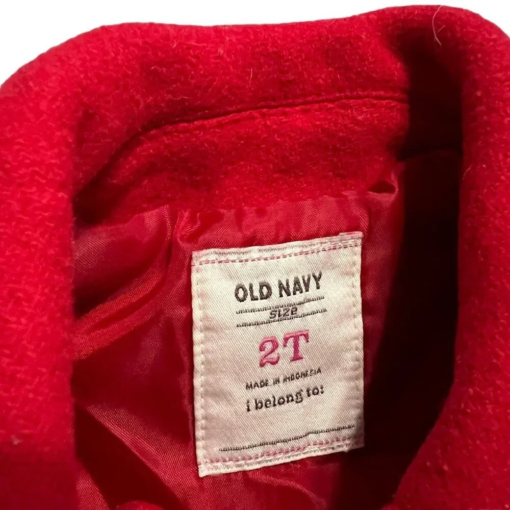 Old Navy 2T Red Double Breasted Peacoat